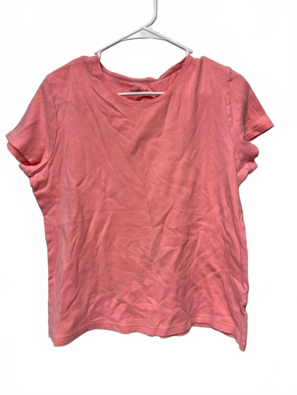 Croft & Barrow Pink Short Sleeve Classic Tee Size L